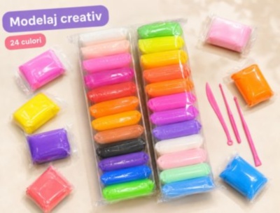 Set pastă de modelat copii, 24 culori, ustensile | image