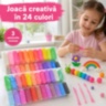 Set pastă de modelat copii, 24 culori, ustensile