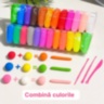 Set pastă de modelat copii, 24 culori, ustensile