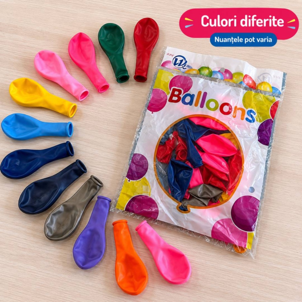 Culorile și nuanțele baloanelor din set pot varia