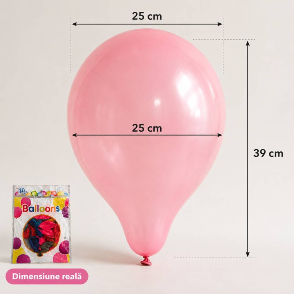 Dimensiunea unui balon umflat din set, 39 × 25 × 25 cm