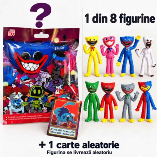 Figurină surpriză Huggy Wuggy cu carte de colecție