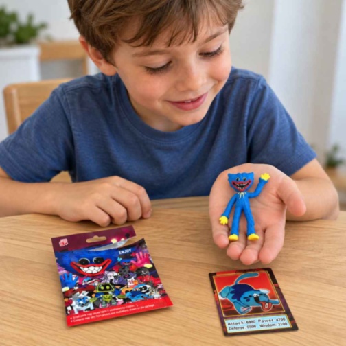 Figurină surpriză Huggy Wuggy cu carte de colecție