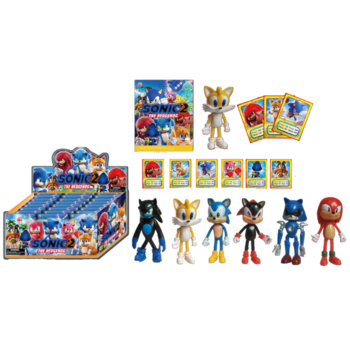 1 Figurina Surpriză Sonic cu 3 Cartonașe, set 18 buc. preț pentru 1 buc
