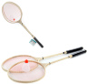 Set 2 Rachete Badminton de Lemn cu Fluturaș