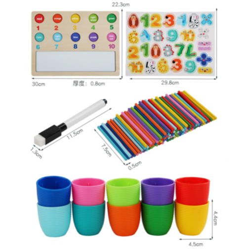 Jucărie Montessori pentru Numere, Culori și Matematică – Joc Educativ