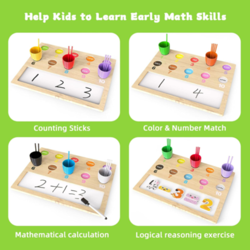 Jucărie Montessori pentru Numere, Culori și Matematică – Joc Educativ