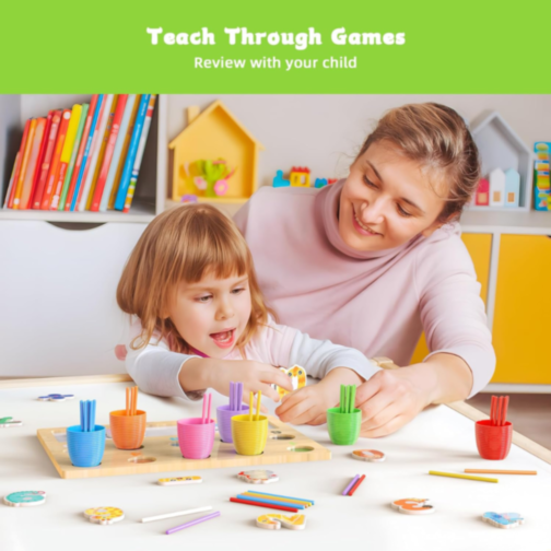 Jucărie Montessori pentru Numere, Culori și Matematică – Joc Educativ
