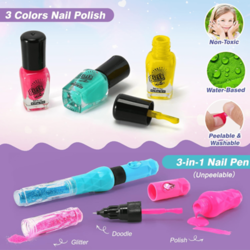 Set Manichiură și Pedichiură pentru Fetițe cu Accesorii