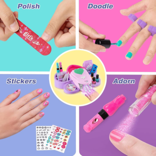 Set Manichiură și Pedichiură pentru Fetițe cu Accesorii