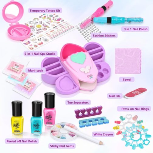 Set Manichiură și Pedichiură pentru Fetițe cu Accesorii