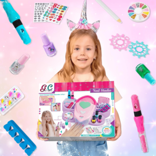 Set Manichiură și Pedichiură pentru Fetițe cu Accesorii