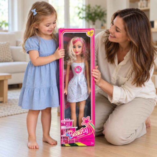 Păpușă mare muzicală de 70 cm cu păr blond