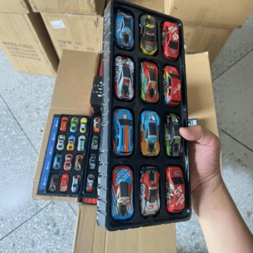 Set 48 Mașinuțe Metalice în Cutie Container Cadou 