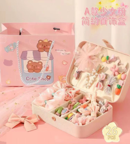 Set Accesorii pentru Păr – 26 Piese în Cutie Elegantă