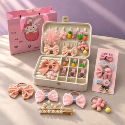 Set accesorii de păr pentru fetițe, cu cutie organizatoare | image