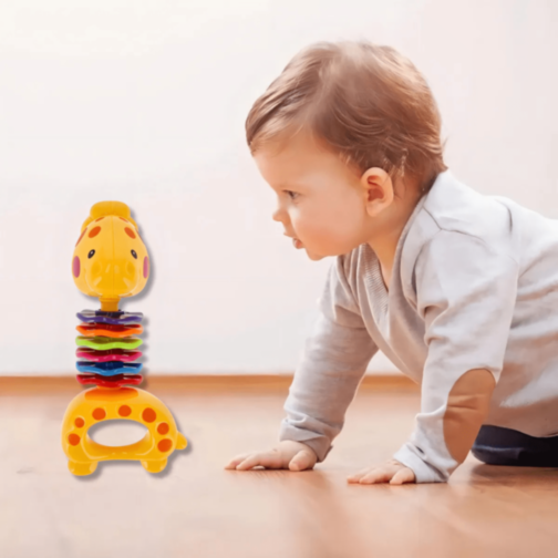 Jucărie Zornăitoare Girafă Colorată pentru Bebeluși