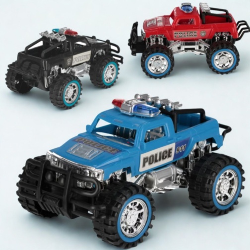 Monster Truck de Poliție cu Roți Mari (culoare aleatorie)