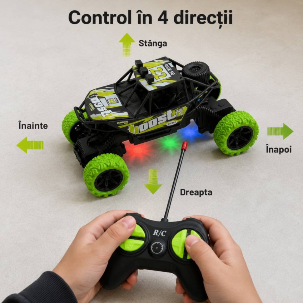 Controlul mașinii off-road RC în patru direcții din telecomandă
