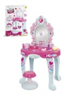Măsuța Make-Up cu Oglindă, Scăunel și Multiple Accesorii, efecte sonore și luminoase 44,5x31x73cm