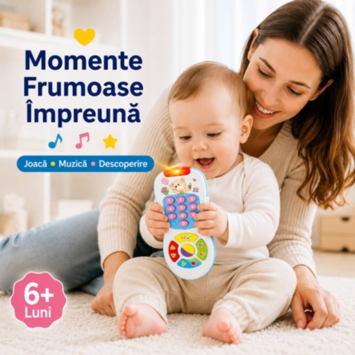 Telecomandă Interactivă pentru Bebeluși cu Lumini și Sunete