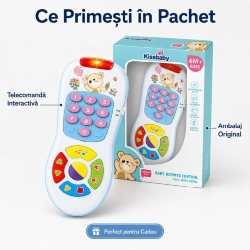 Telecomandă Interactivă pentru Bebeluși cu Lumini și Sunete