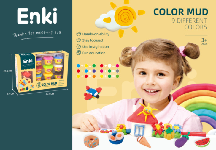 Set Plastilină cu 9 Culori și Forme de Modelat Animale