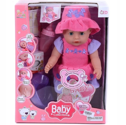 Bebelușul  la Oliță  Interactiv, cu 12 Sunete Realiste,Pampers, Oliță, Suzetă și Biberon