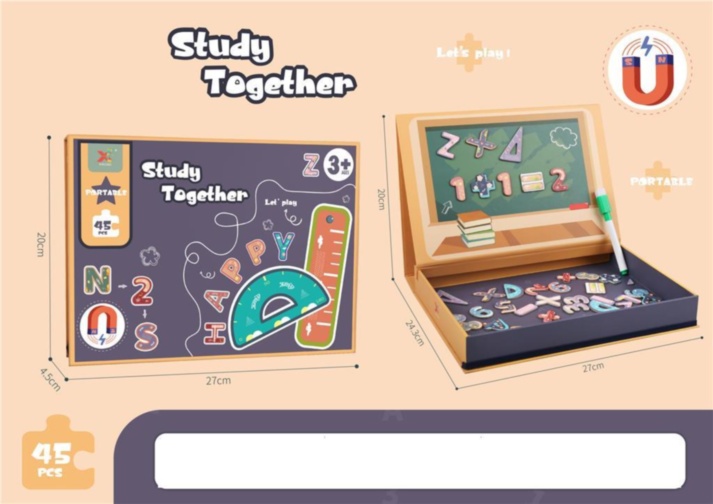 Joc Magnetic cu Litere și Cifre, cu 54 detalii