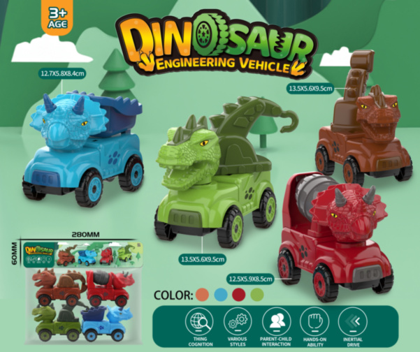 Set 4 Camioane Dinozaur Car