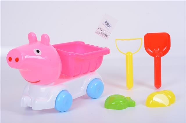 Camionul Peppa cu 4 Piese de Nisip, 31cm