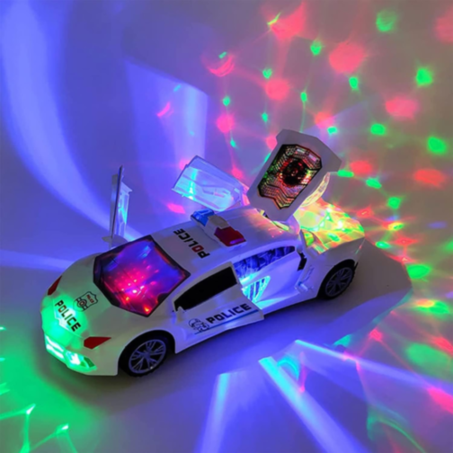 Mașinuță de Poliție cu Lumini, Sunete și Transformare Robot 