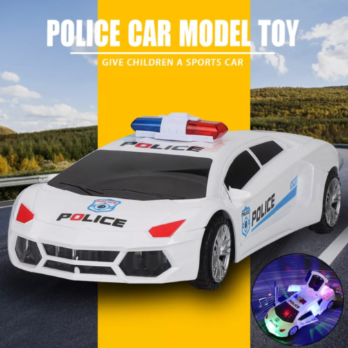 Mașinuță de Poliție cu Lumini, Sunete și Transformare Robot 