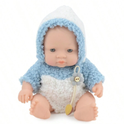 Păpușă Bebeluș din Vinil 16 cm cu Haină Tricotată și Chip Realist | image