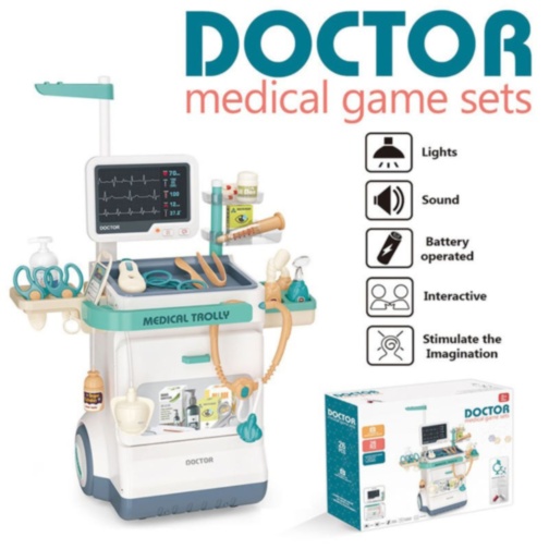 Cărucior Medical cu Accesorii Doctor și Monitor