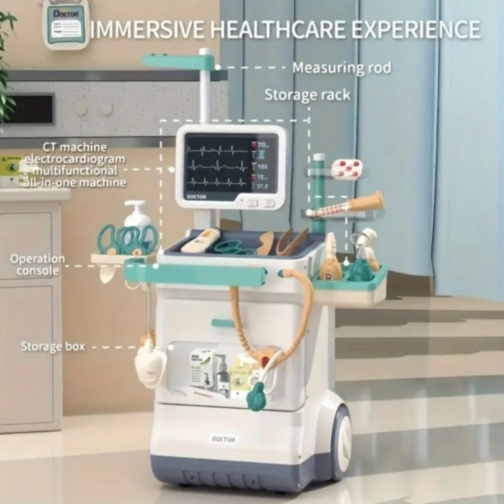 Cărucior Medical cu Accesorii Doctor și Monitor