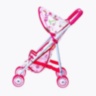 Cărucior de Jucărie pentru Păpuși cu Acoperiș – Model Roz cu Desene Vesele 