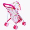 Cărucior de Jucărie pentru Păpuși cu Acoperiș – Model Roz cu Desene Vesele 
