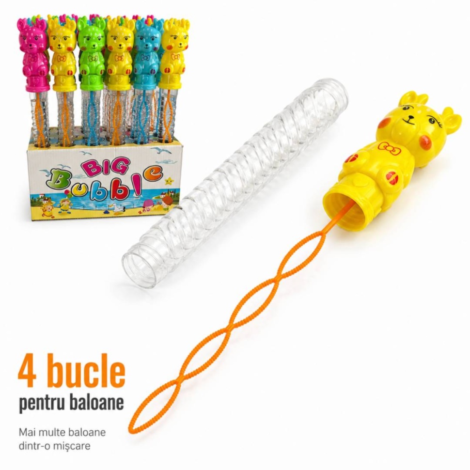 Baghetă pentru baloane de săpun cu 4 bucle pentru mai multe baloane