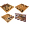 Joc de Dame, Șah și Table, set 3 în 1 din Lemn, 30cm