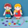 Jucărie Montessori din Lemn – Îmbrăcare și Încheiere Nasturi