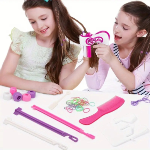 Dispozitiv Electric pentru Împletit Părul – Jucărie Creativă cu Accesorii Colorate