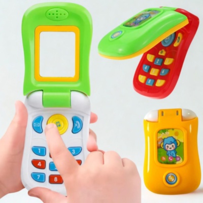 Telefon jucărie cu clapetă și sunete pentru bebeluși (culoare aleatorie) | image
