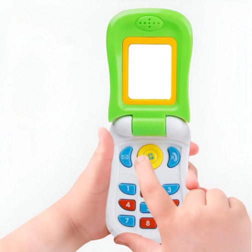 Telefon jucărie cu clapetă și sunete pentru bebeluși (culoare aleatorie)