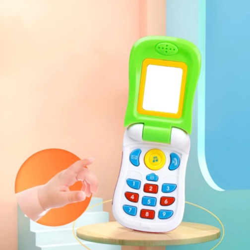 Telefon jucărie cu clapetă și sunete pentru bebeluși (culoare aleatorie)