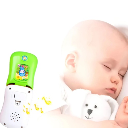 Telefon jucărie cu clapetă și sunete pentru bebeluși (culoare aleatorie)