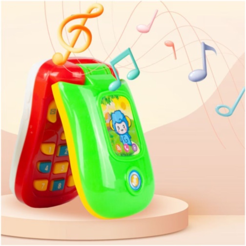 Telefon jucărie cu clapetă și sunete pentru bebeluși (culoare aleatorie)