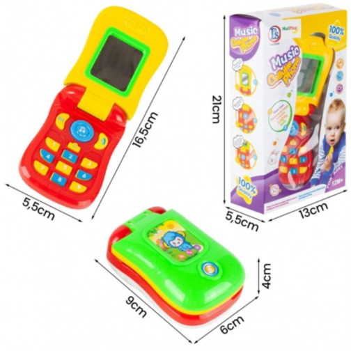 Telefon jucărie cu clapetă și sunete pentru bebeluși (culoare aleatorie)