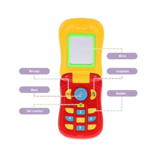 Telefon jucărie cu clapetă și sunete pentru bebeluși (culoare aleatorie)