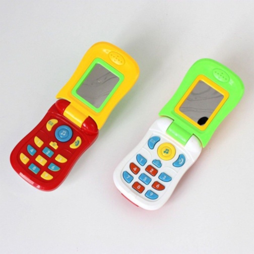 Telefon jucărie cu clapetă și sunete pentru bebeluși (culoare aleatorie)
